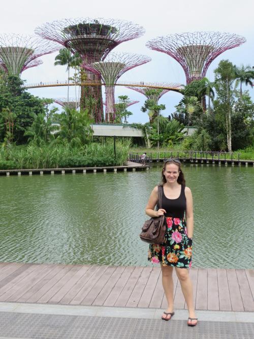 Checking out the new sights of Singapore